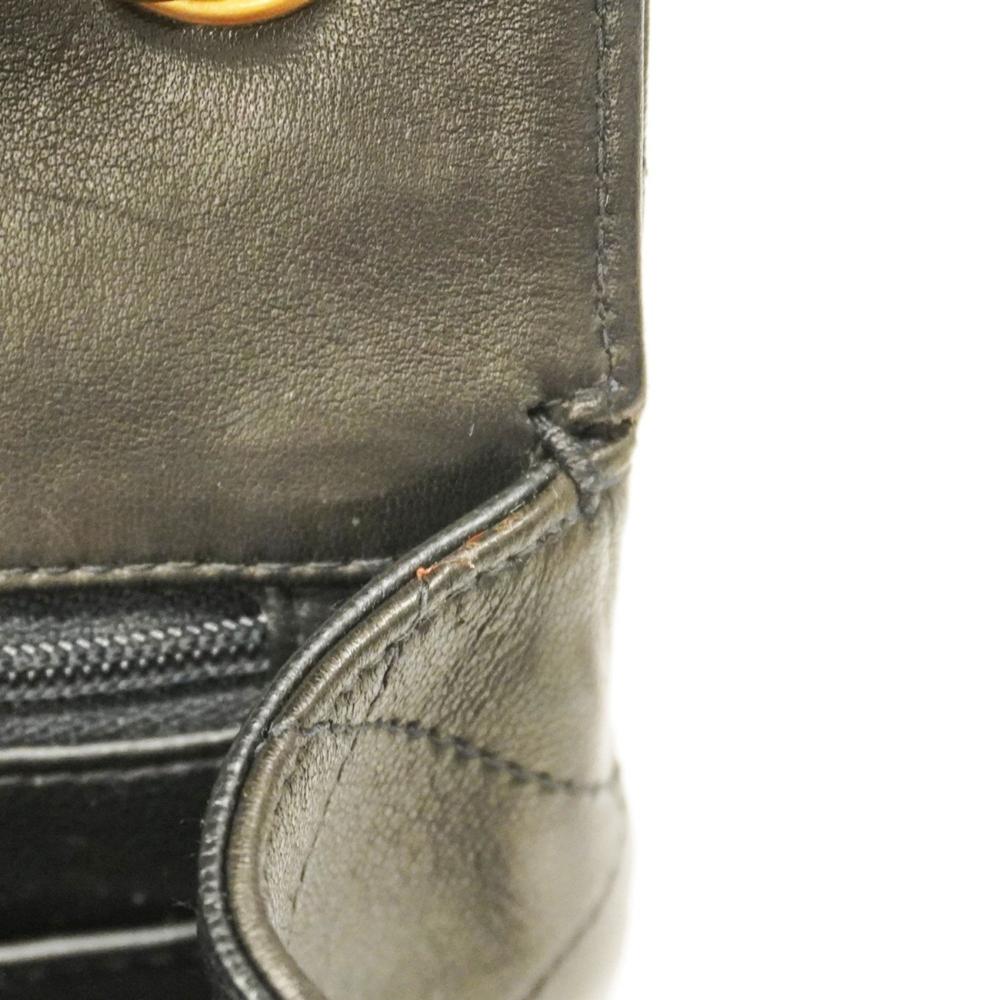Black Leather Chanel Shoulder Bag