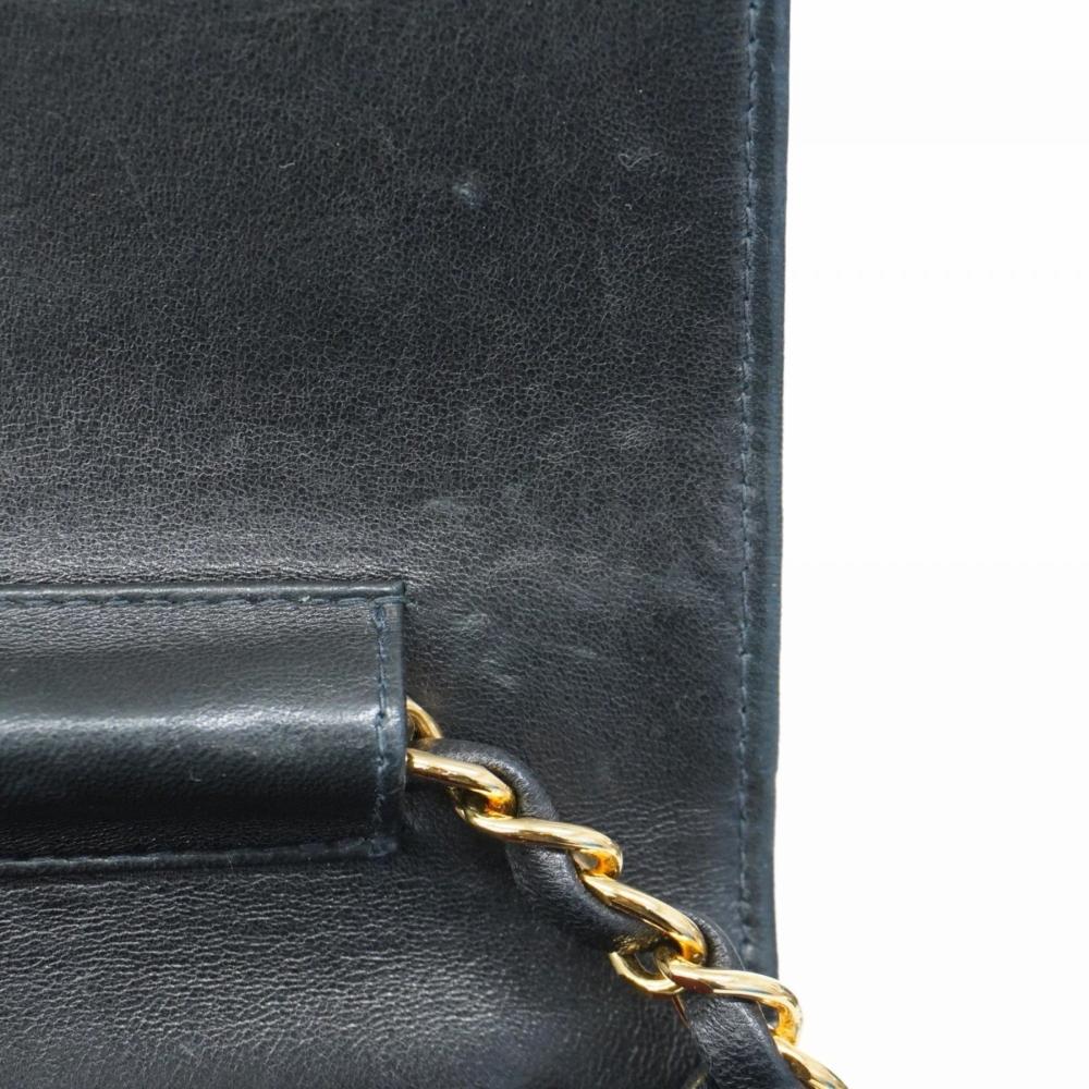 Black Leather Chanel Shoulder Bag