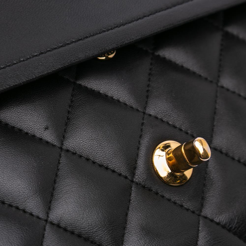 Black Leather Chanel Flap Bag