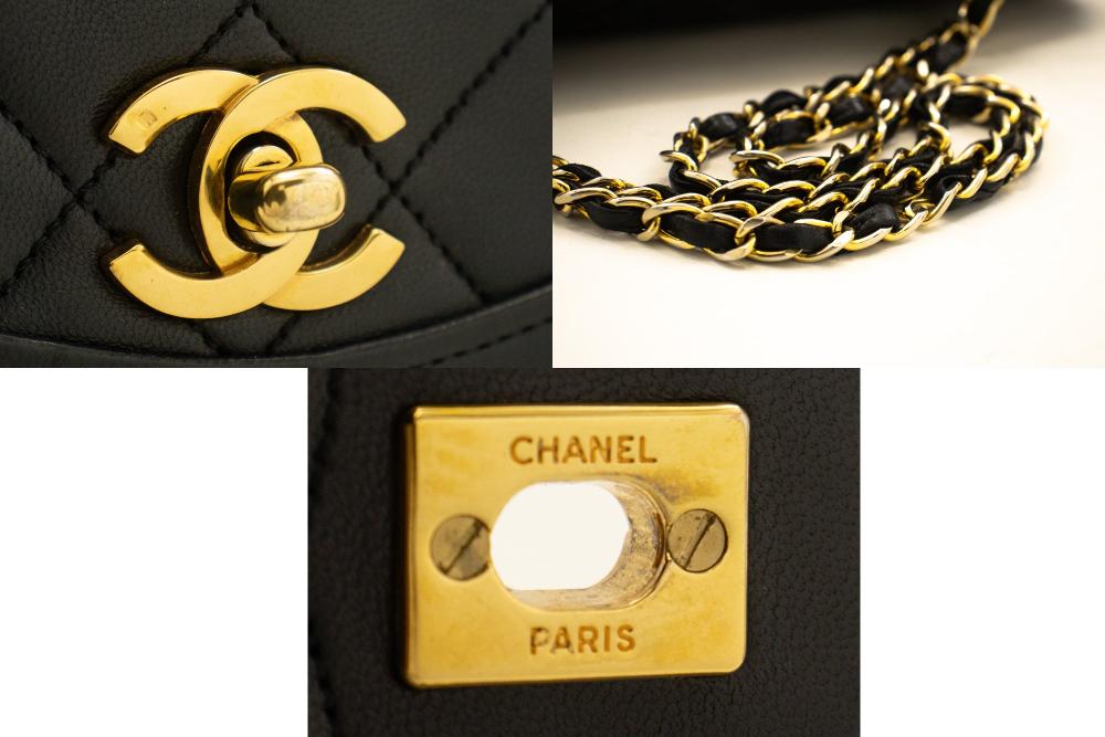Black Leather Chanel Flap Bag