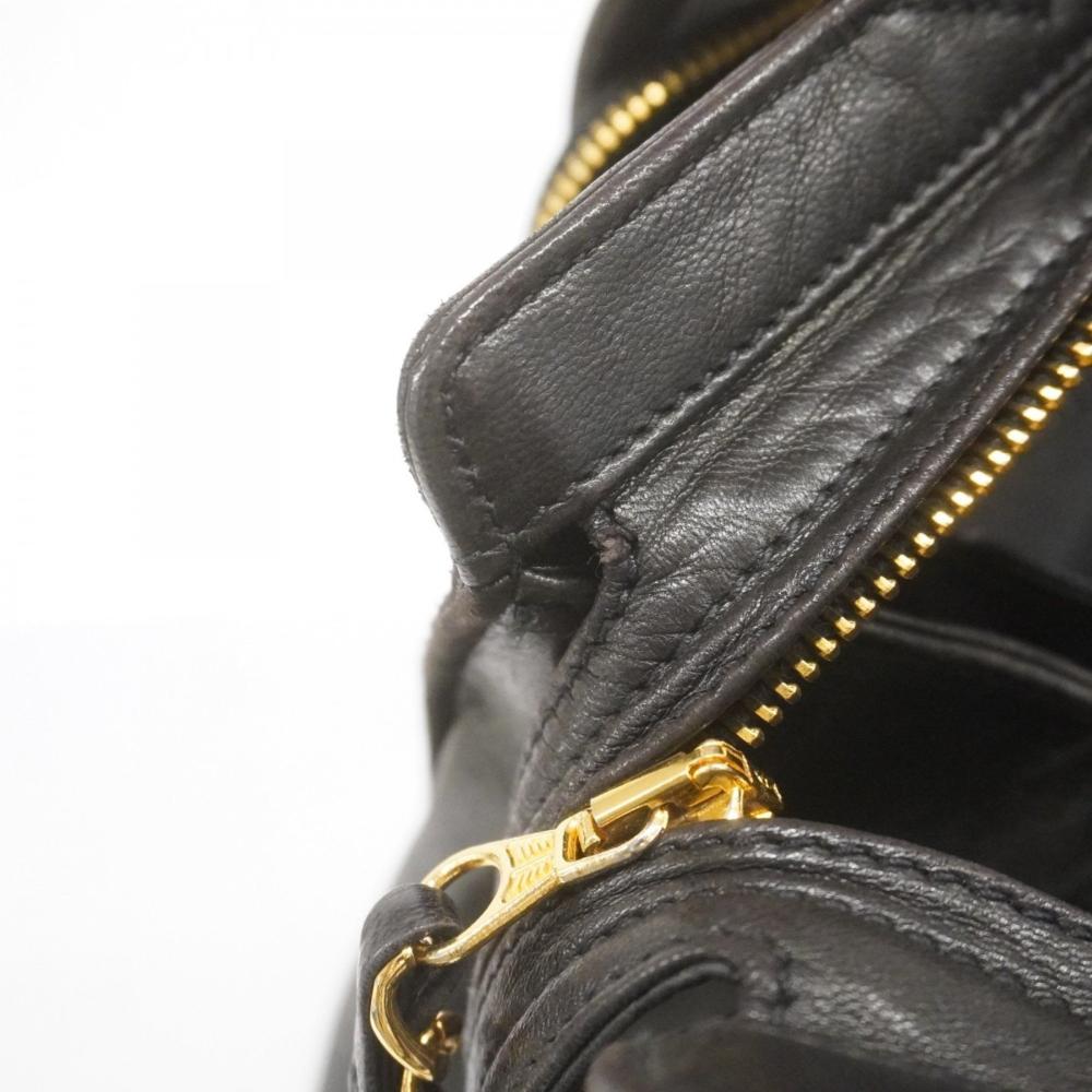 Black Leather Chanel Shoulder Bag