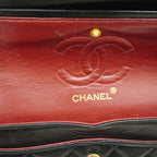 Black Leather Chanel Flap Bag