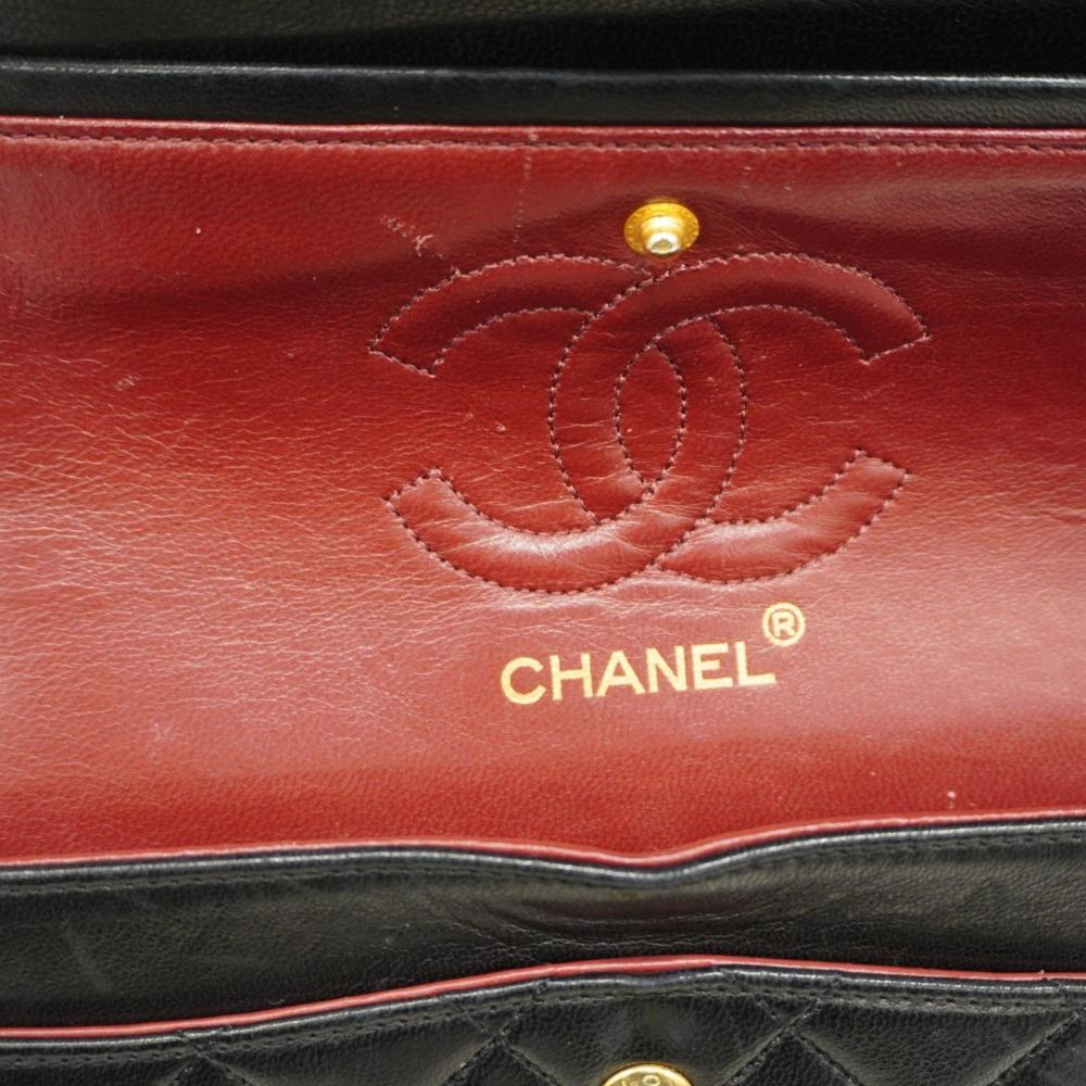 Black Leather Chanel Flap Bag