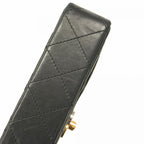 Black Leather Chanel Shoulder Bag