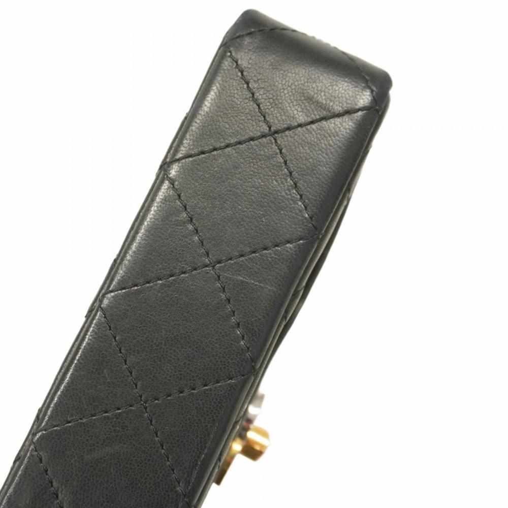 Black Leather Chanel Shoulder Bag