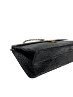 Black Leather Chanel Shoulder Bag
