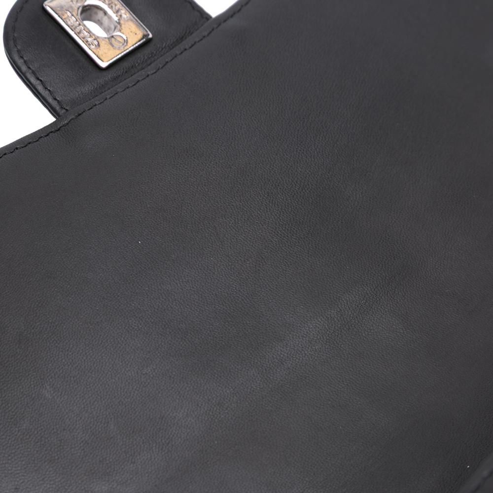 Black Leather Chanel Flap Bag