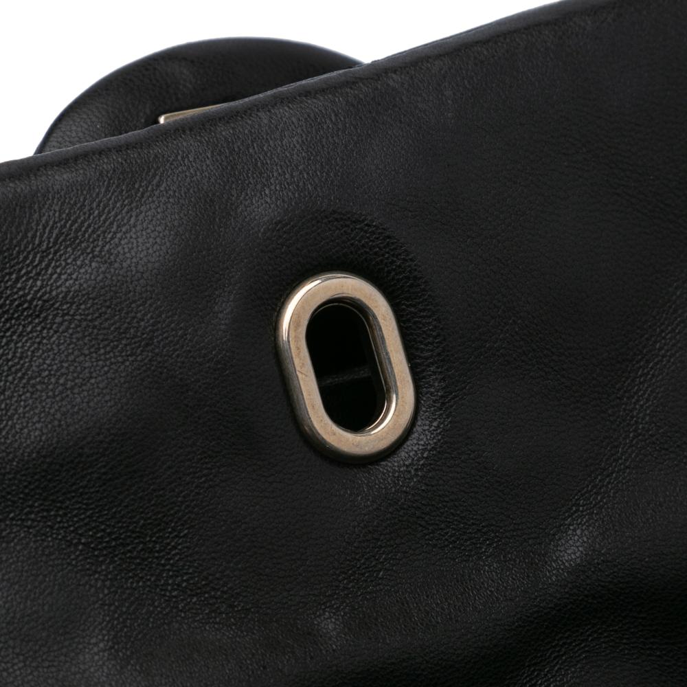 Black Leather Chanel Flap Bag