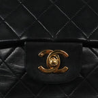 Black Leather Chanel Flap Bag