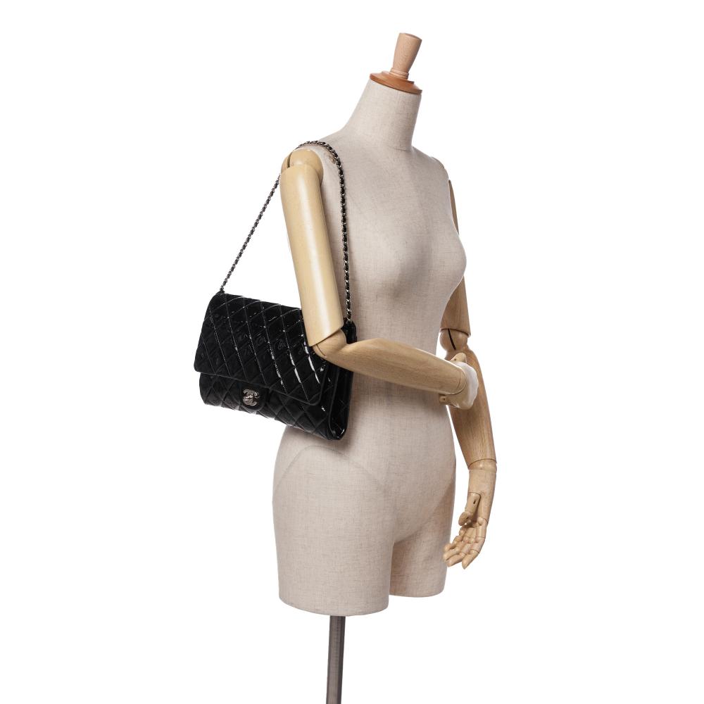 Black Leather Chanel Flap Bag