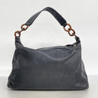 Black Leather Chanel Shoulder Bag
