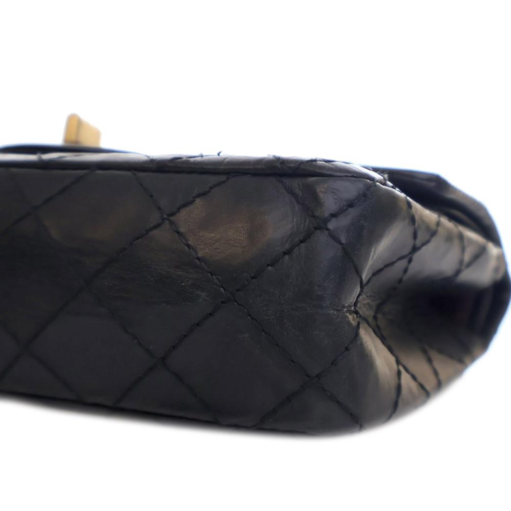 Black Leather Chanel Flap Bag