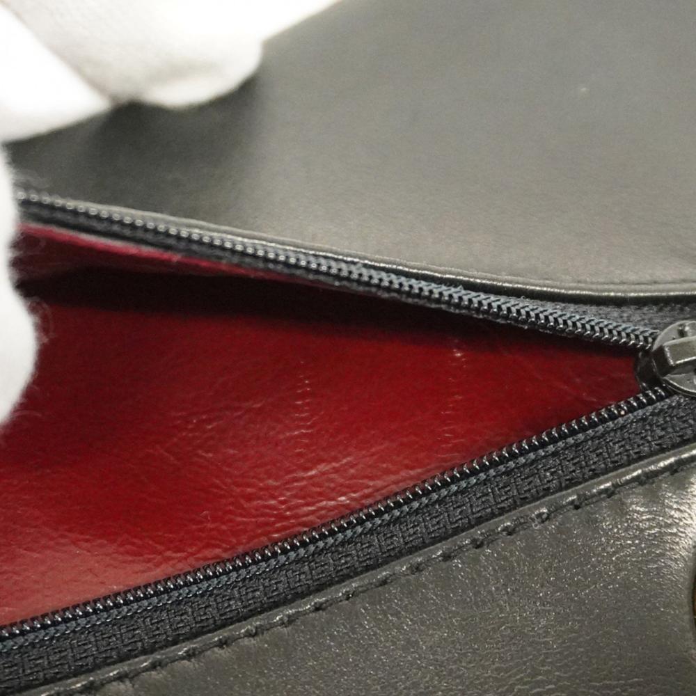 Black Leather Chanel Flap Bag