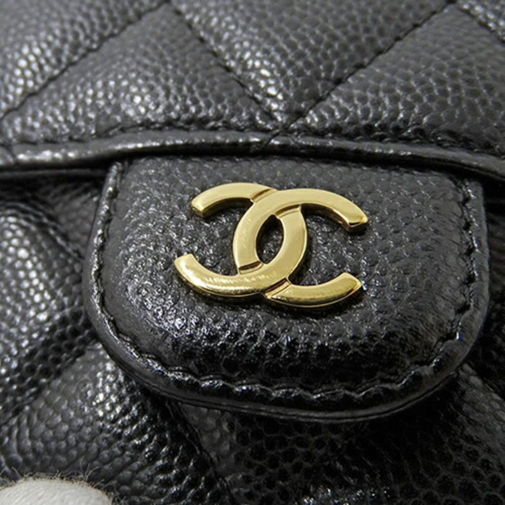 Black Leather Chanel Shoulder Bag