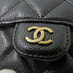 Black Leather Chanel Shoulder Bag