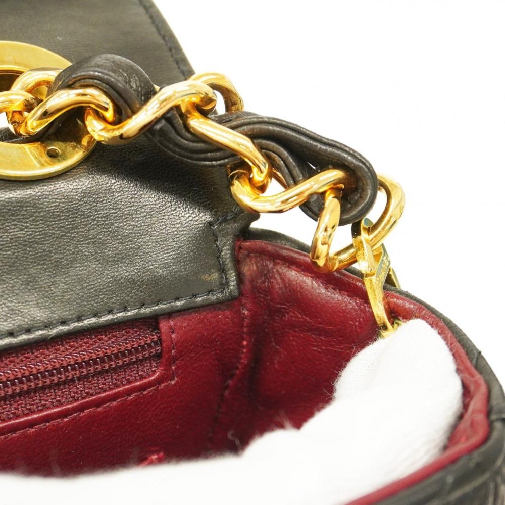 Black Leather Chanel Shoulder Bag