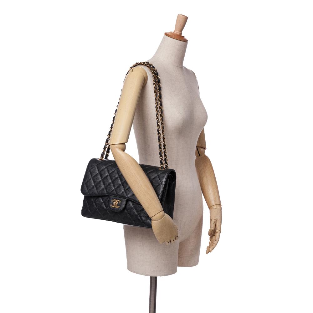 Black Leather Chanel Flap Bag