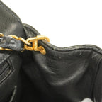 Black Leather Chanel Shoulder Bag