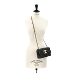Black Leather Chanel Shoulder Bag
