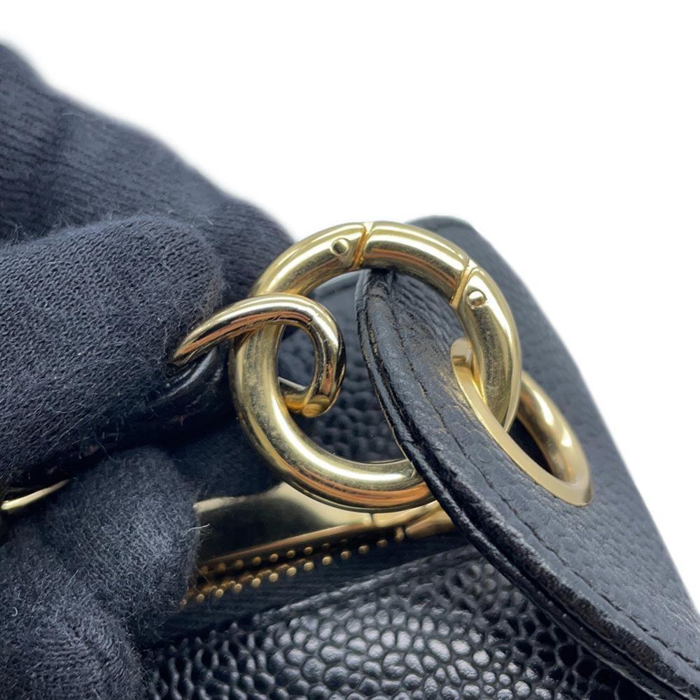 Black Leather Chanel Shoulder Bag