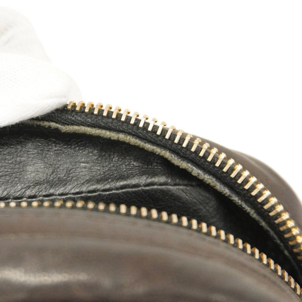 Black Leather Chanel Shoulder Bag