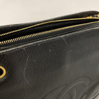 Black Leather Chanel Shoulder Bag