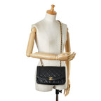 Black Leather Chanel Shoulder Bag