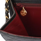 Black Leather Chanel Shoulder Bag