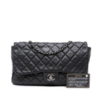 Black Leather Chanel Flap Bag