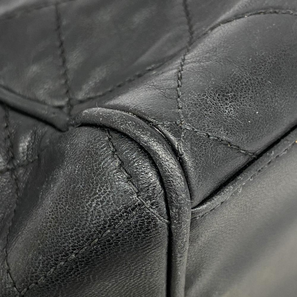 Black Leather Chanel Shoulder Bag