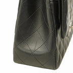 Black Leather Chanel Flap Bag