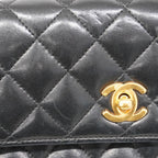 Black Leather Chanel Shoulder Bag