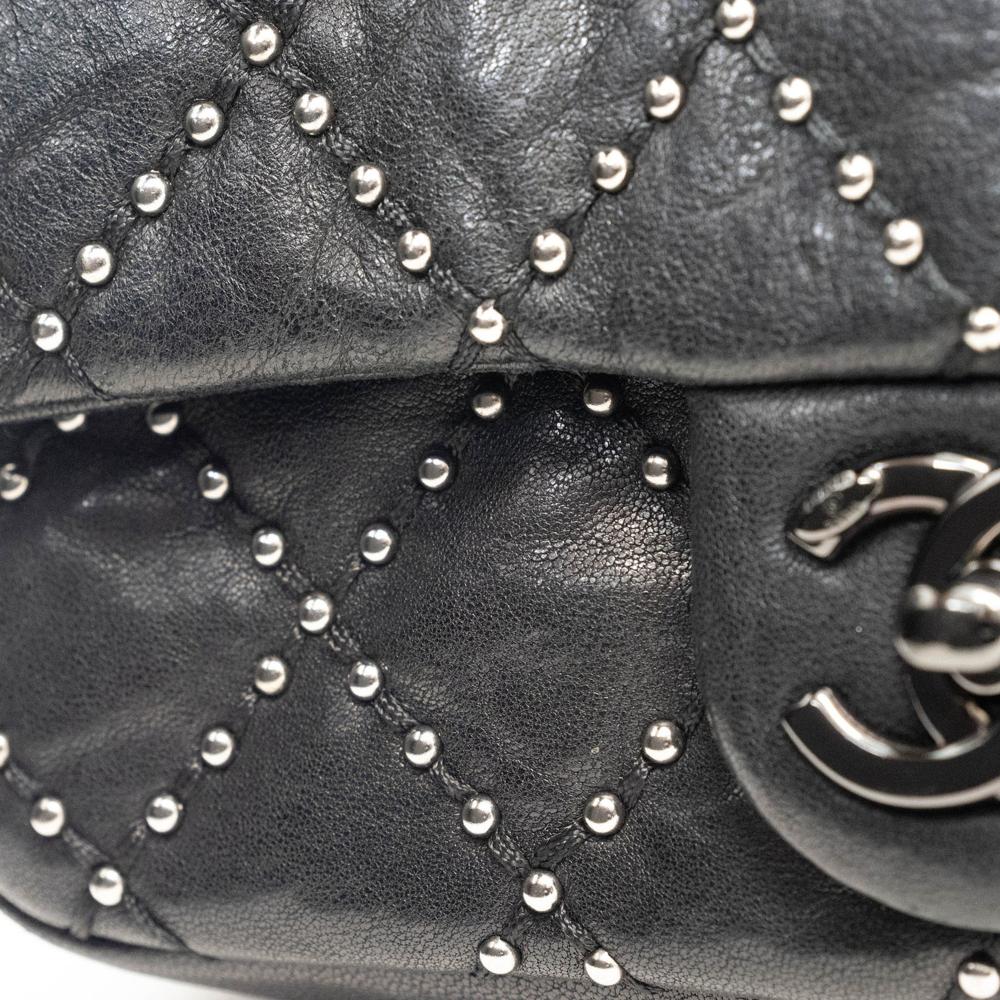 Black Leather Chanel Shoulder Bag