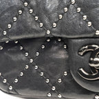 Black Leather Chanel Shoulder Bag