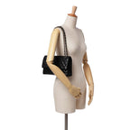 Black Leather Chanel Shoulder Bag