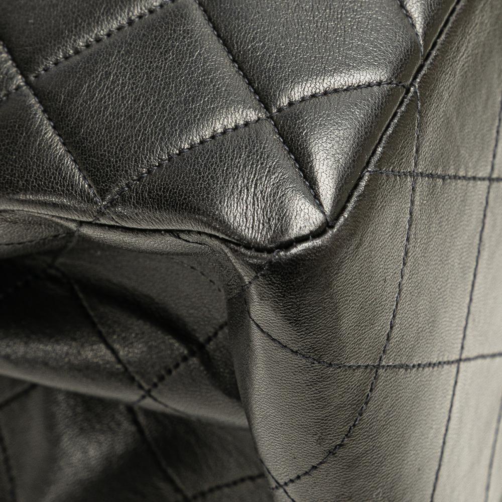 Black Leather Chanel Flap Bag