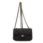 Black Leather Chanel Shoulder Bag