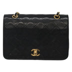Black Leather Chanel Shoulder Bag