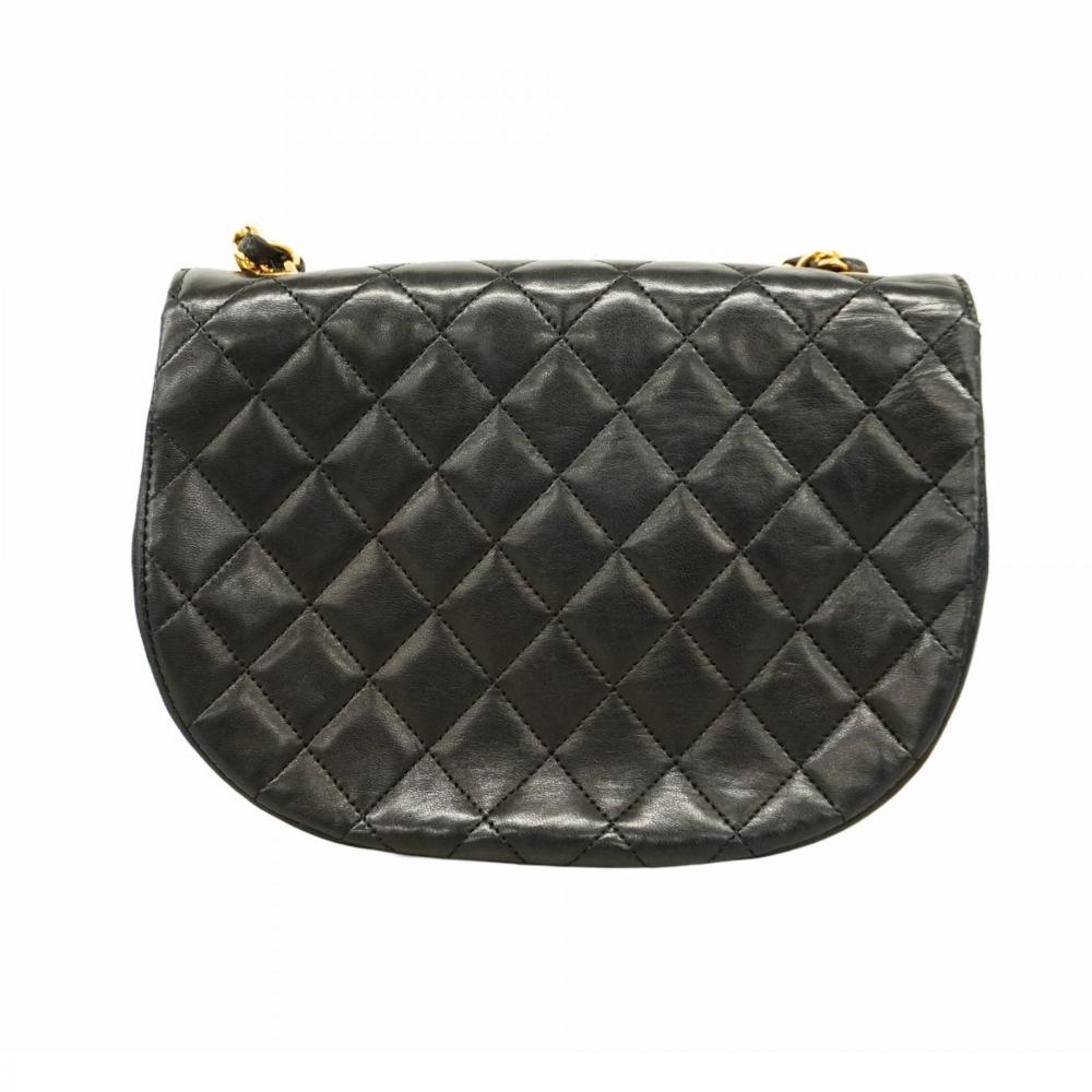 Black Leather Chanel Shoulder Bag