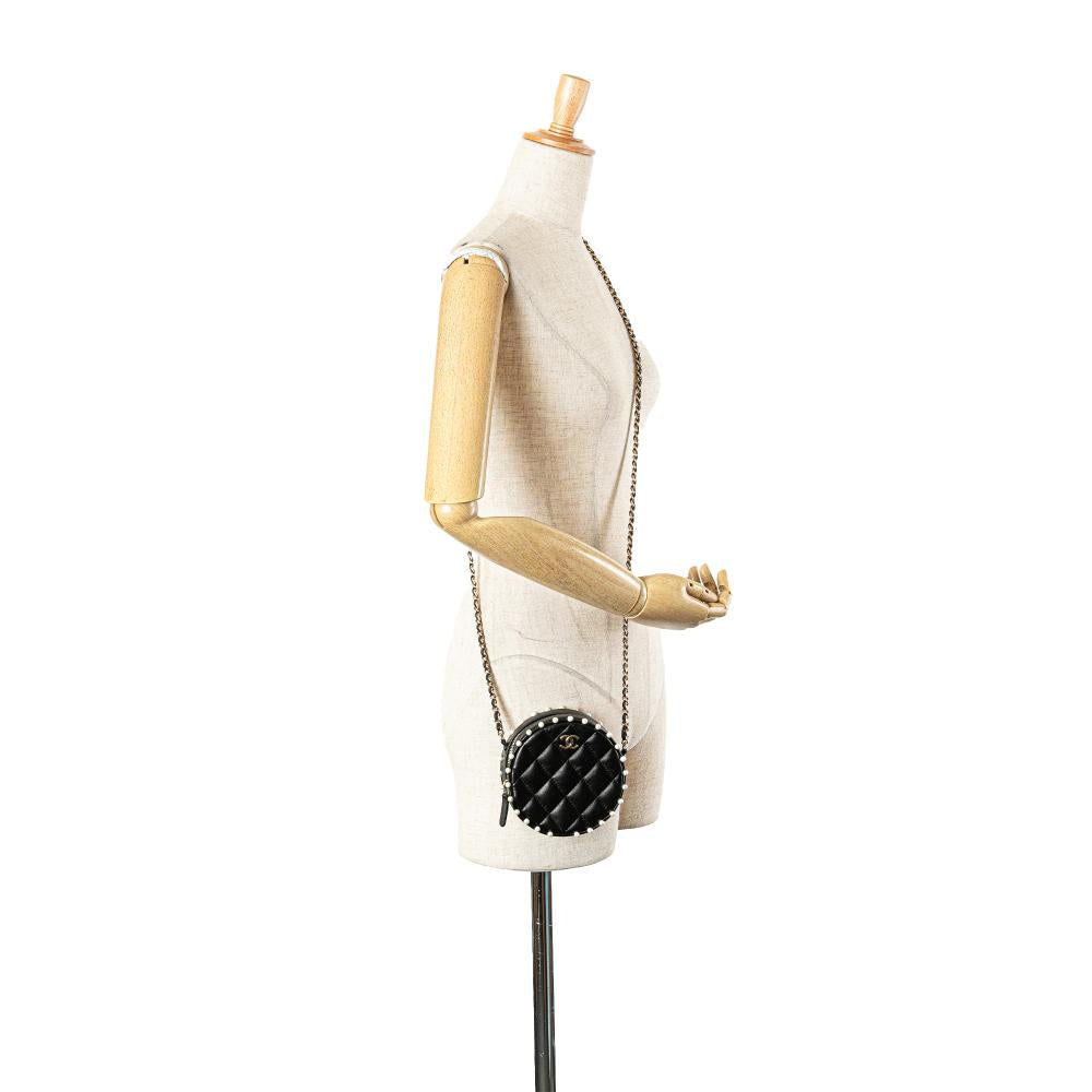Black Leather Chanel Crossbody Bag