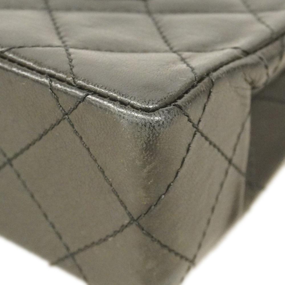 Black Leather Chanel Flap Bag