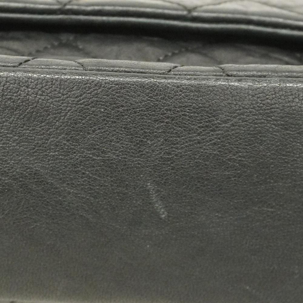 Black Leather Chanel Shoulder Bag