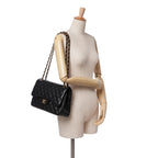 Black Leather Chanel Flap Bag