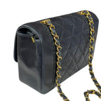 Black Leather Chanel Shoulder Bag