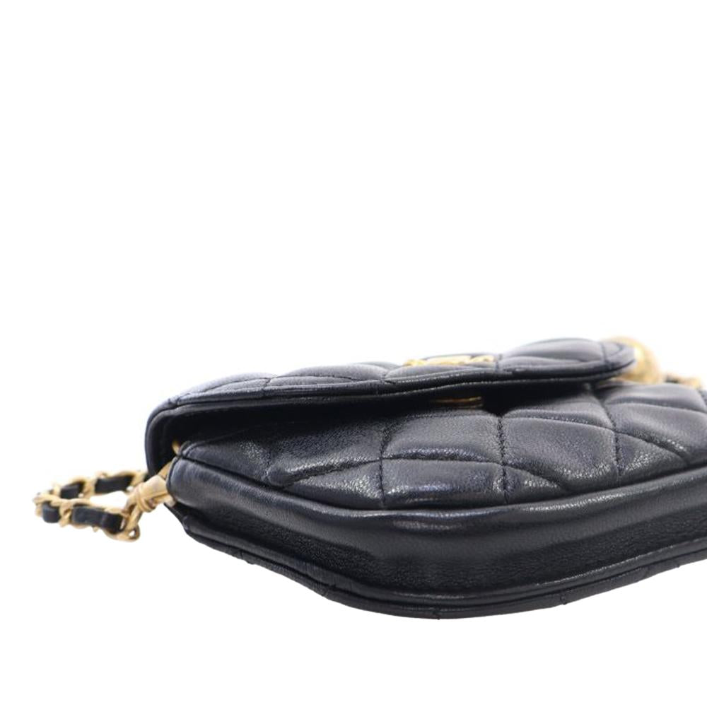 Black Leather Chanel Flap Bag