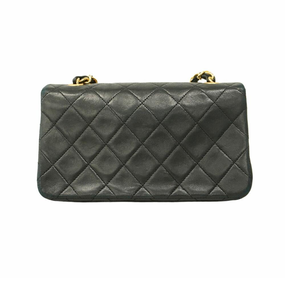 Black Leather Chanel Shoulder Bag