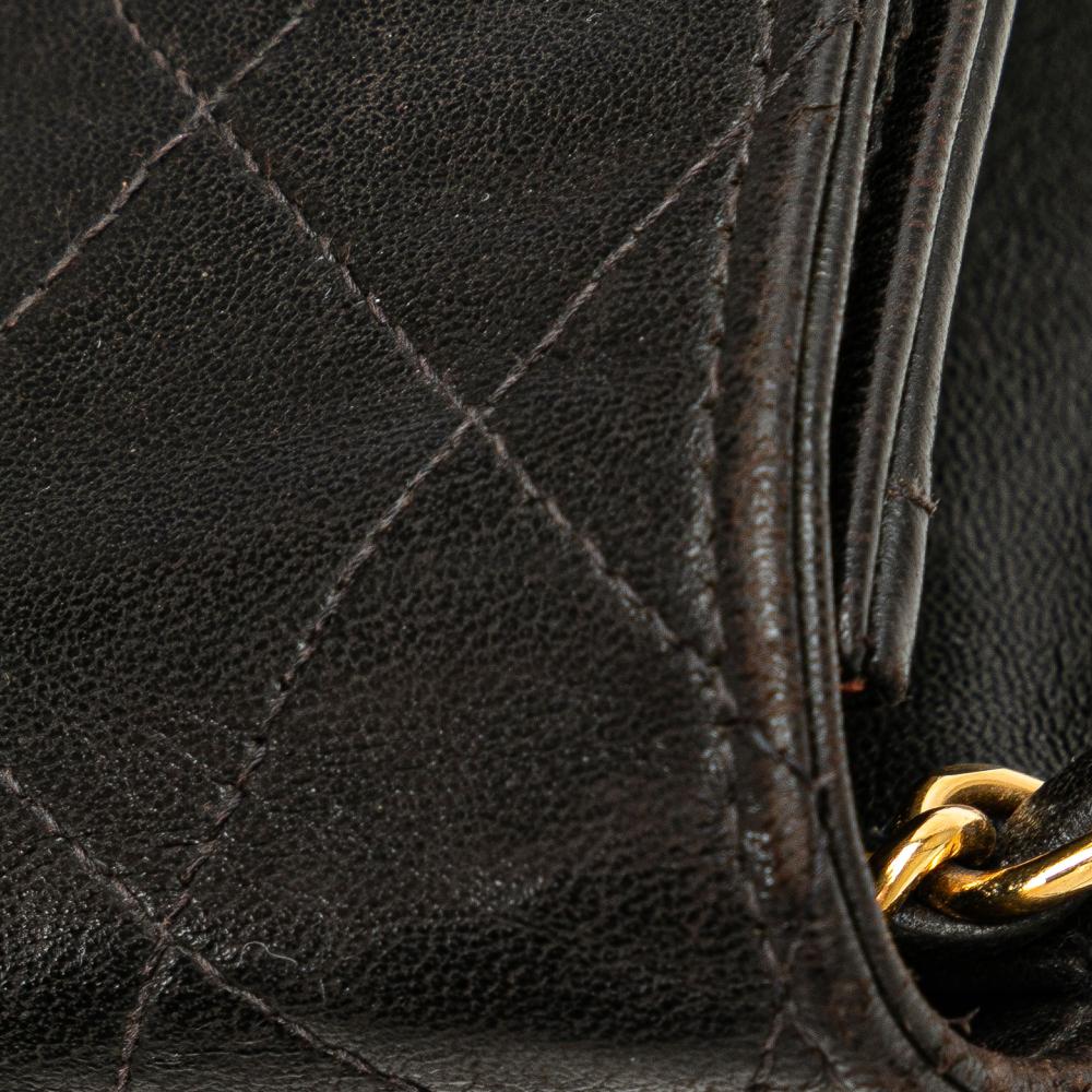 Black Leather Chanel Flap Bag