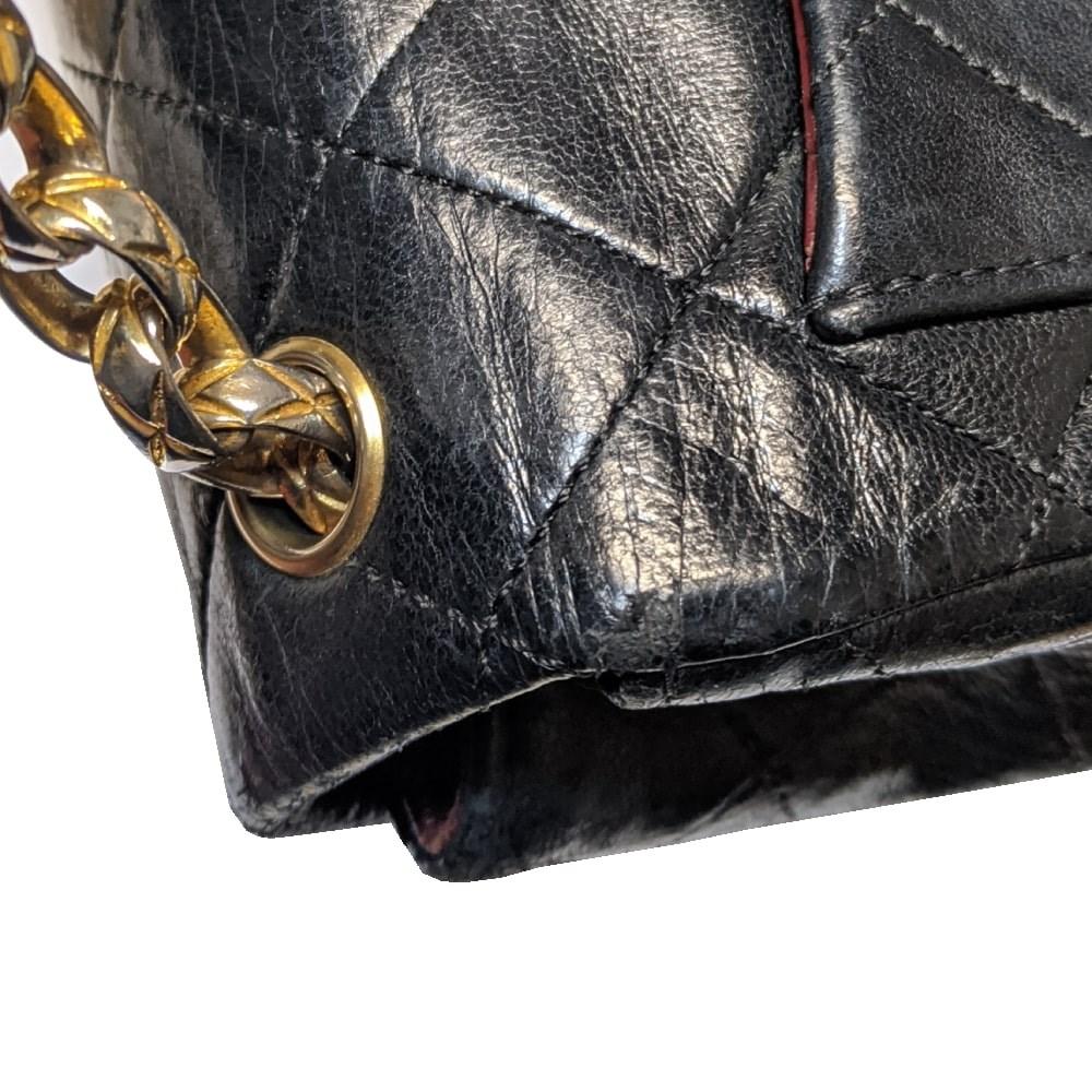 Black Leather Chanel Crossbody Bag