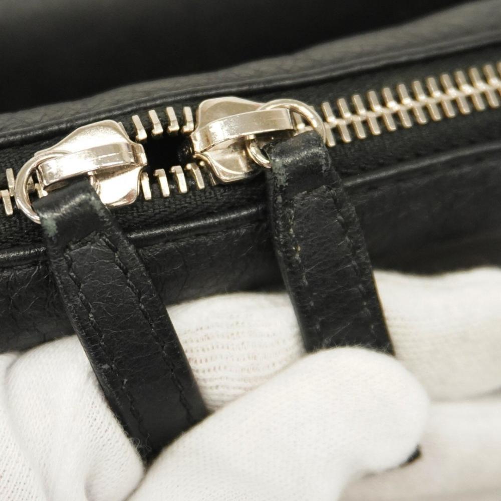 Black Leather Chanel Shoulder Bag