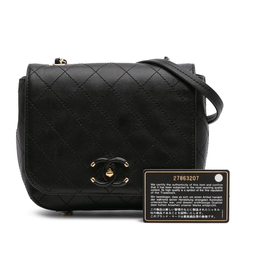 Black Leather Chanel Flap Bag